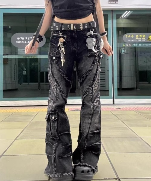 lilful ジーンズ デニム デニムパンツ 「26年春夏新作」Y2K ウォッシュ