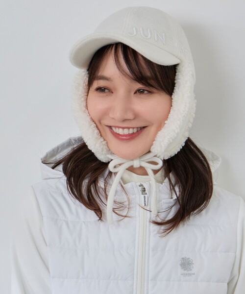 JUN&ROPE'（ジュンアンドロペ） キャップ 帽子 ボア耳当て付きキャップ
