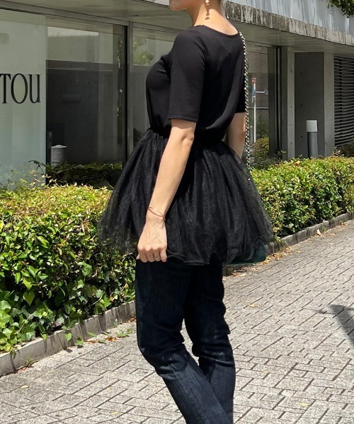 「JENNE」 半袖カットソー LARGE ブラック レディース_画像7