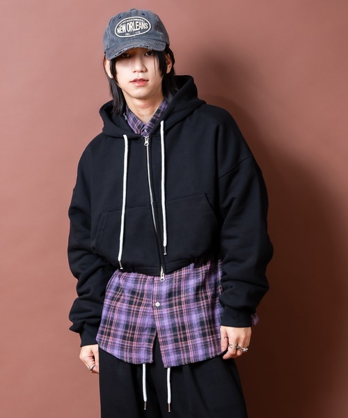「ankoROCK」 「materialdept.」ジップアップパーカー ONESIZE オレンジ メンズ_画像9