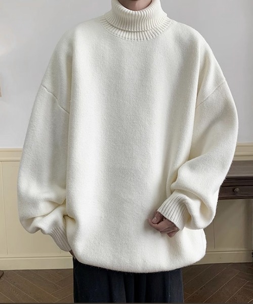 「JOHNNY WOLF」 タートルネックニット M モカ メンズ_画像6