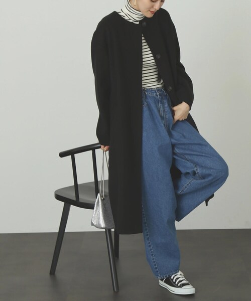 「FREE'S MART」 ノーカラーコート SMALL ベージュ レディース_画像7