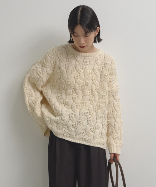「Shelly island」 長袖ニット FREE ベージュ レディース_画像9