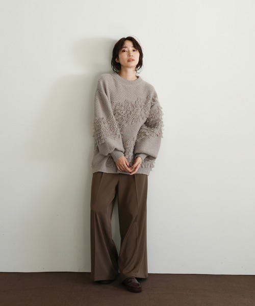 「select MOCA Et」 長袖ニット FREE チャコールグレー レディース_画像4