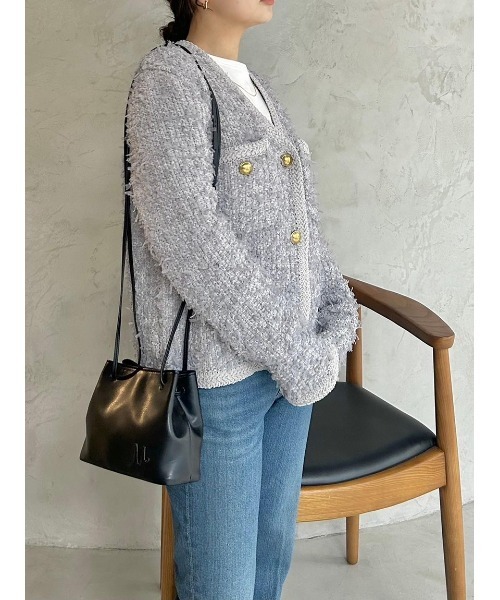 「Mila Owen」 ニットカーディガン 0 グレー レディース_画像8