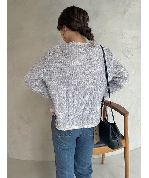「Mila Owen」 ニットカーディガン 0 グレー レディース_画像9