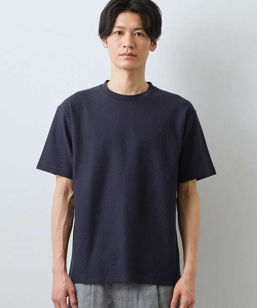 THE SHOP TK tシャツ 「カジュアルすぎないキレイめTシャツ」ハニカム