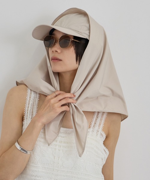 uvカット キャップ 帽子 「WEB限定」ストール付き2WAYキャップ / UVカット・撥水 レディースの画像
