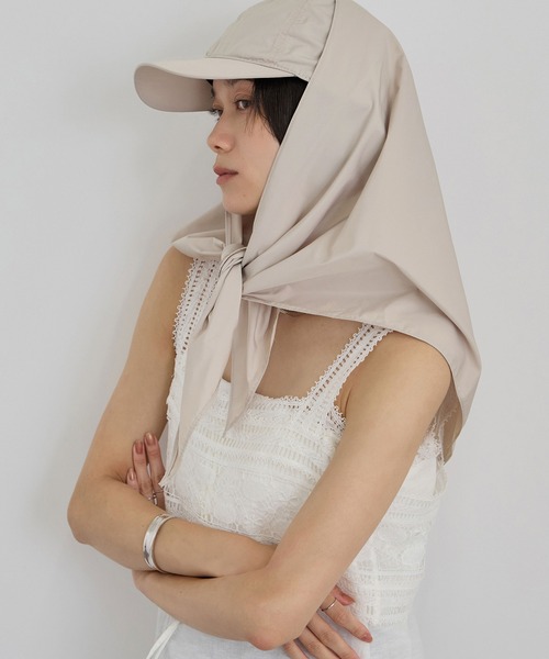 uvカット キャップ 帽子 「WEB限定」ストール付き2WAYキャップ / UVカット・撥水 レディースの画像
