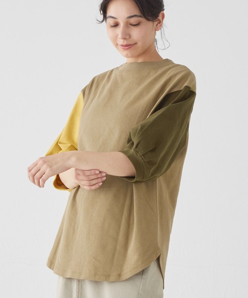 「KRIFF MAYER Lady's Collection」 半袖ワンピース LARGE ベージュ レディース_画像9