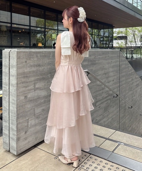 LouLoumei⭐︎肩リボンティアードワンピース LouLoumei（ルルミー） ワンピース 夏 「LouLoumei」肩リボン