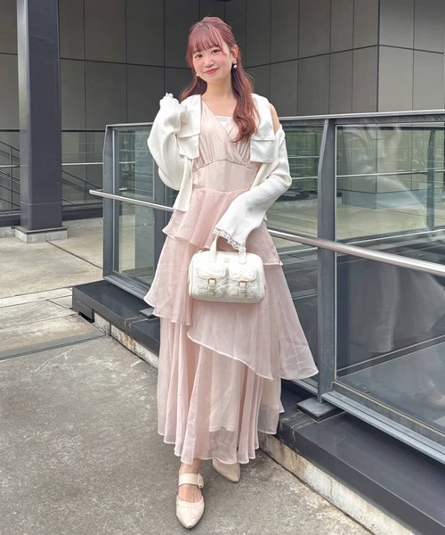 LouLoumei⭐︎肩リボンティアードワンピース LouLoumei（ルルミー） ワンピース 夏 「LouLoumei」肩リボン