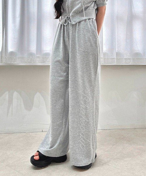 INGNI（イング） パンツ ラインストーンロゴスウェットパンツ
