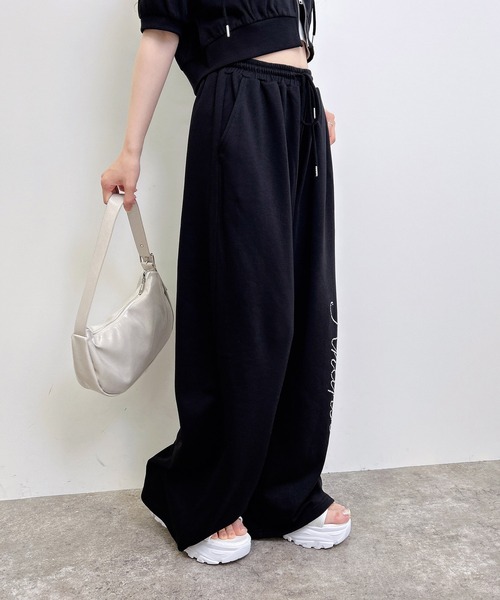 INGNI（イング） パンツ ラインストーンロゴスウェットパンツ