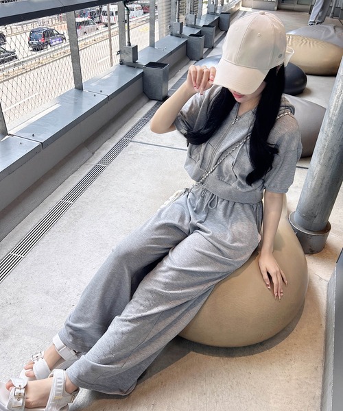 INGNI（イング） パンツ ラインストーンロゴスウェットパンツ