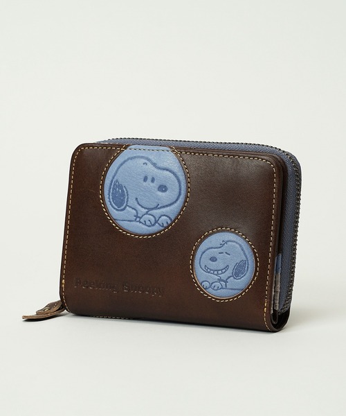 財布 「PEANUTS / SNOOPY」スヌーピー ピーナッツ PEANUTS Peeking DOT ラウンド2つ折り財布 73529の画像