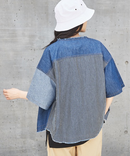「CUBE SUGAR」 7分袖ブラウス M ブルー系その他2 レディース_画像2