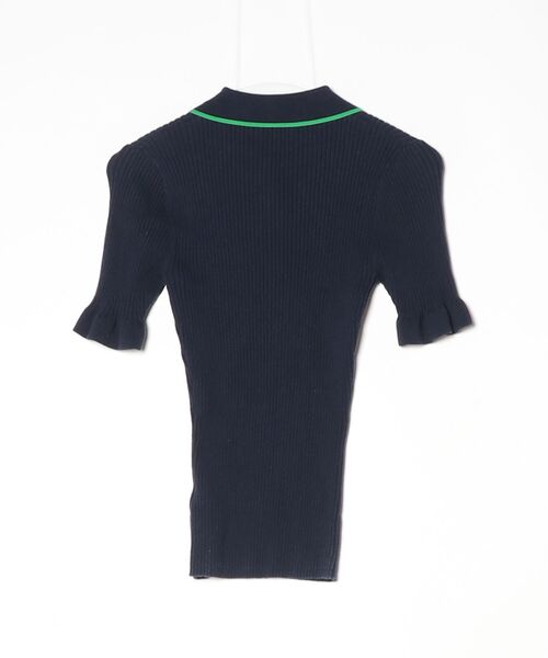 LACOSTE（ラコステ） 7分袖ポロシャツ 36 ネイビー レディース