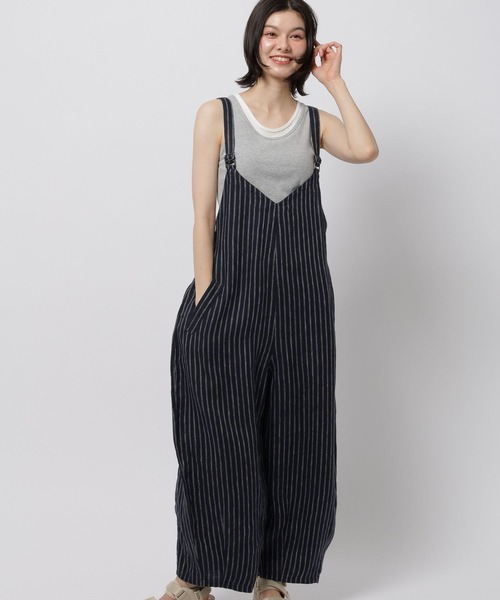 サロペット オーバーオール FINEリネンコクーンサロペット レディースの画像
