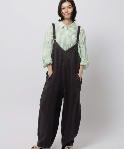 サロペット オーバーオール FINEリネンコクーンサロペット レディースの画像