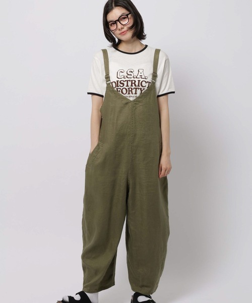 サロペット オーバーオール FINEリネンコクーンサロペット レディースの画像