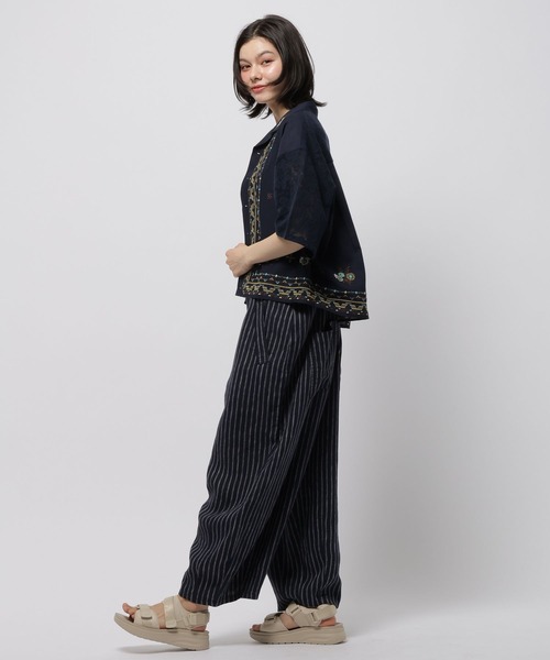 サロペット オーバーオール FINEリネンコクーンサロペット レディースの画像