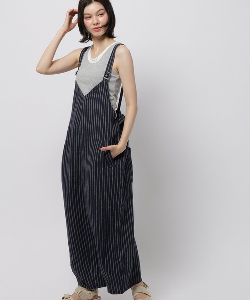 サロペット オーバーオール FINEリネンコクーンサロペット レディースの画像