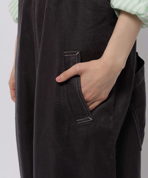 サロペット オーバーオール FINEリネンコクーンサロペット レディースの画像