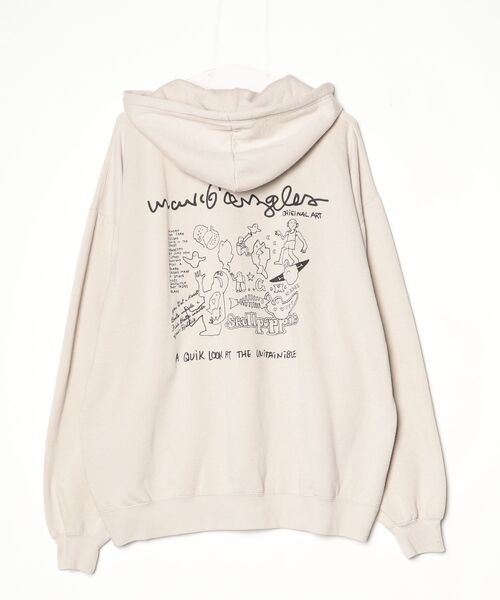 「Mark Gonzales」 ワンポイントプルオーバーパーカー L ベージュ メンズ_画像2