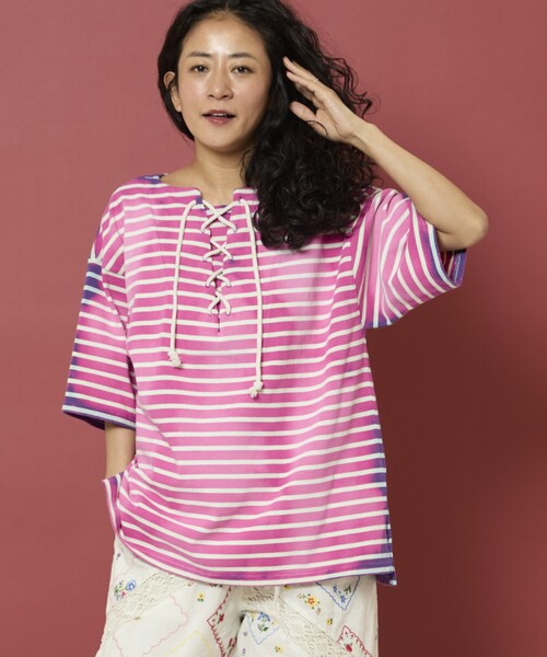 「Freada」 7分袖カットソー ONE SIZE イエロー レディース_画像8
