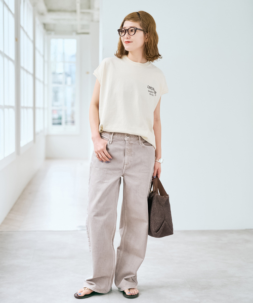 tシャツ 「追加」upper hights/アッパーハイツ 別注BIG NO SLEEVE TEE* レディースの画像
