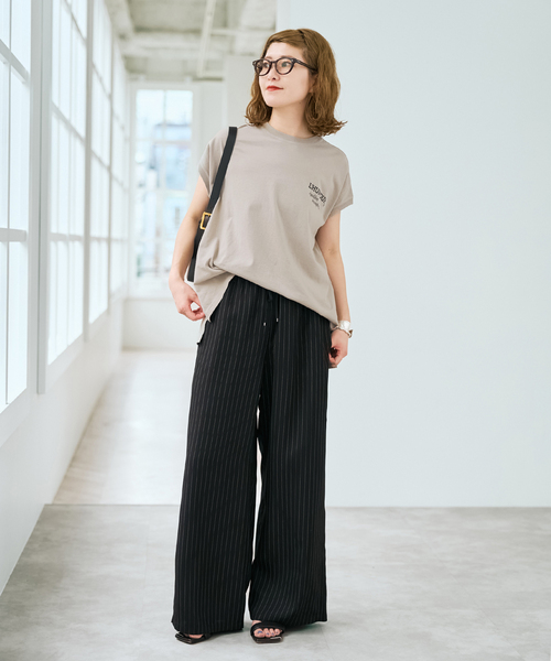 tシャツ 「追加」upper hights/アッパーハイツ 別注BIG NO SLEEVE TEE* レディースの画像