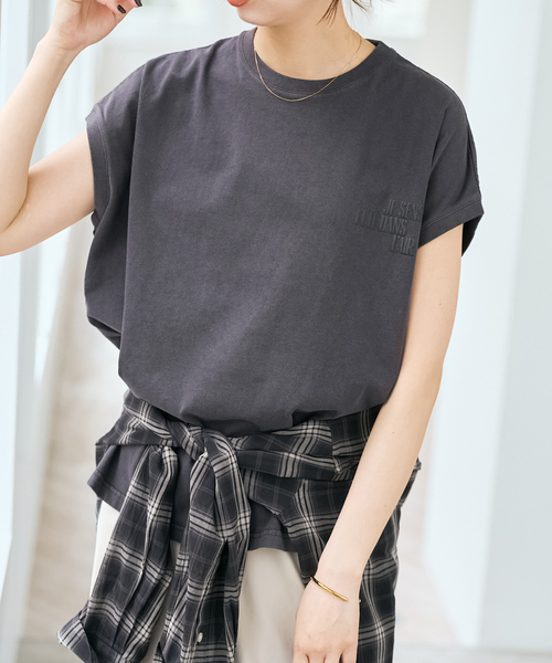 tシャツ 「追加」upper hights/アッパーハイツ 別注BIG NO SLEEVE TEE* レディースの画像