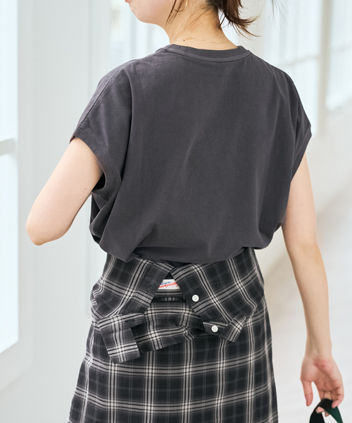 tシャツ 「追加」upper hights/アッパーハイツ 別注BIG NO SLEEVE TEE* レディースの画像