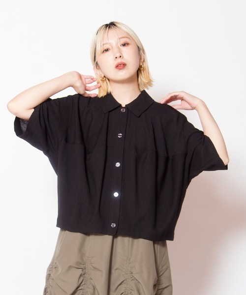 OSMOSIS（オズモーシス） ブラウス シャツ クロップドコクーンシャツ