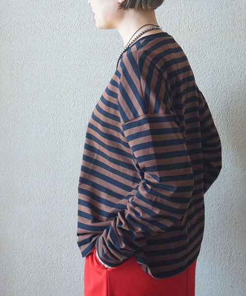 「JOURNAL STANDARD LUXE」 長袖カットソー FREE ネイビー レディース_画像4