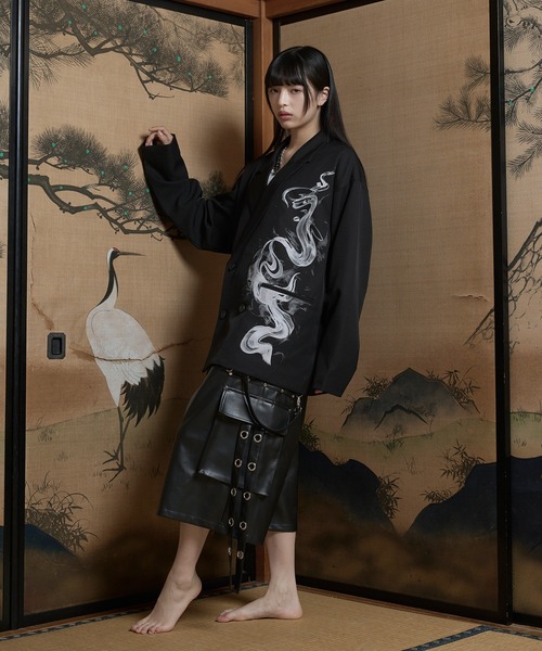 「狐独」 「Ellno Loset」テーラードジャケット SMALL ブラック メンズ_画像5