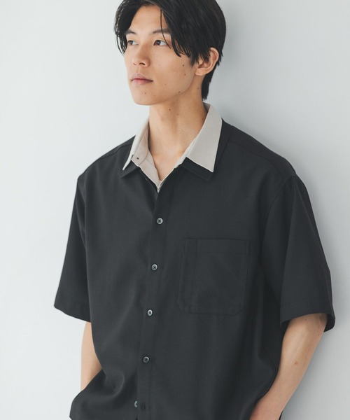GLOBAL WORK（グローバルワーク） シャツ 半袖 リネンブレンドシャツ