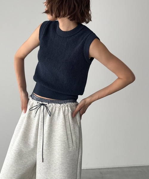 「CANAL JEAN」 ノースリーブトップス ONE SIZE ブラック レディース_画像2