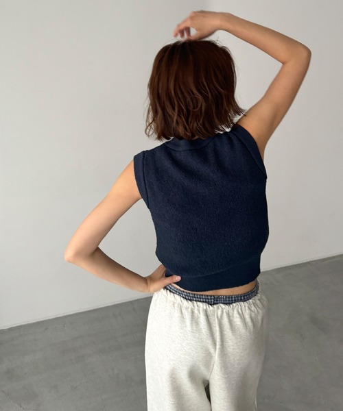 「CANAL JEAN」 ノースリーブトップス ONE SIZE ブラック レディース_画像3