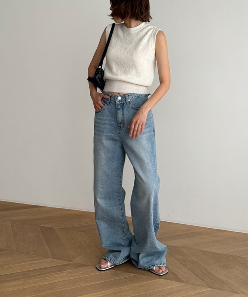 「CANAL JEAN」 ノースリーブトップス ONE SIZE ブラック レディース_画像6