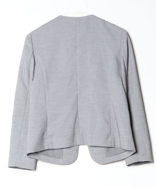 「NATURAL BEAUTY BASIC」 ノーカラージャケット MEDIUM グレー レディース_画像2