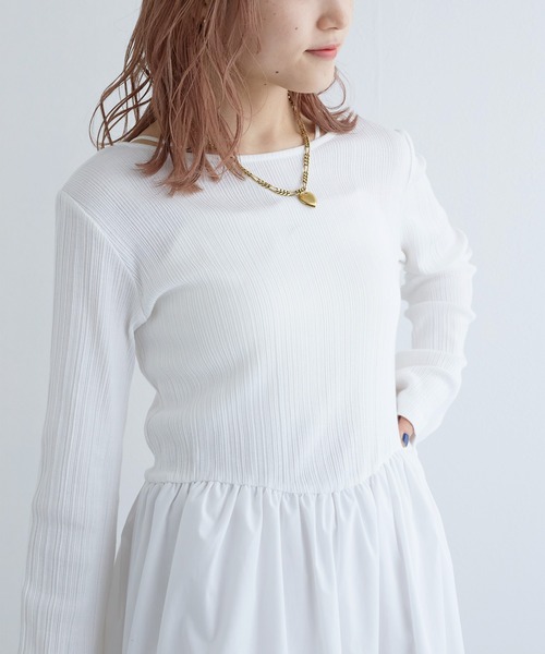 「w closet」 ドッキングワンピース FREE カーキ レディース_画像3