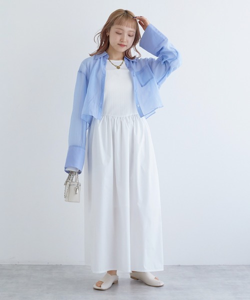 「w closet」 ドッキングワンピース FREE カーキ レディース_画像5