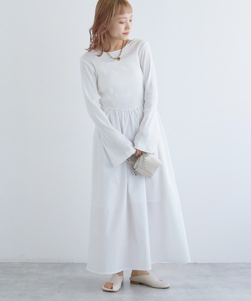 「w closet」 ドッキングワンピース FREE カーキ レディース_画像7