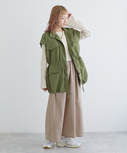 「w closet」 ドッキングワンピース FREE カーキ レディース_画像8