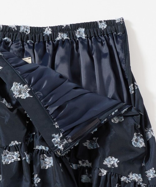 m*読様 UNITED ARROWS ジャガード スカート ネイビー　36 UNITED ARROWS（ユナイテッドアローズ） ロング スカート ブーケ