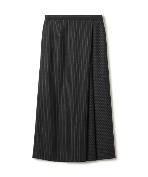 ロング スカート ダブルトラックストライプ タックロングスカート