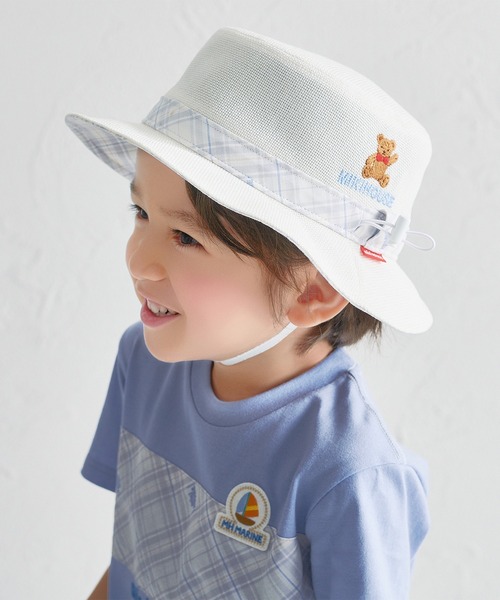 uvカット 帽子 ハット ミキハウスベア 帽子 キッズ 子供 男の子 女の子の画像