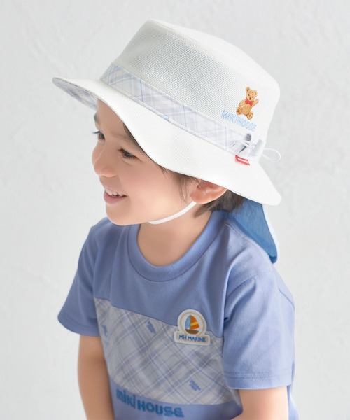 uvカット 帽子 ハット ミキハウスベア 帽子 キッズ 子供 男の子 女の子の画像